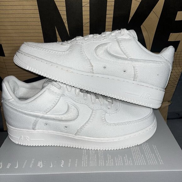 NEW Nike Air Force 1 Low Canvas Pack Triple White HV1204-100 Men Size 11.5 - Picture 1 of 6